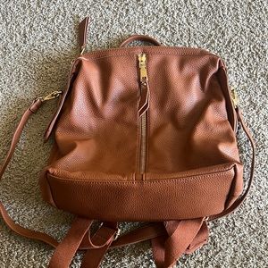 Leather Tan Backpack
